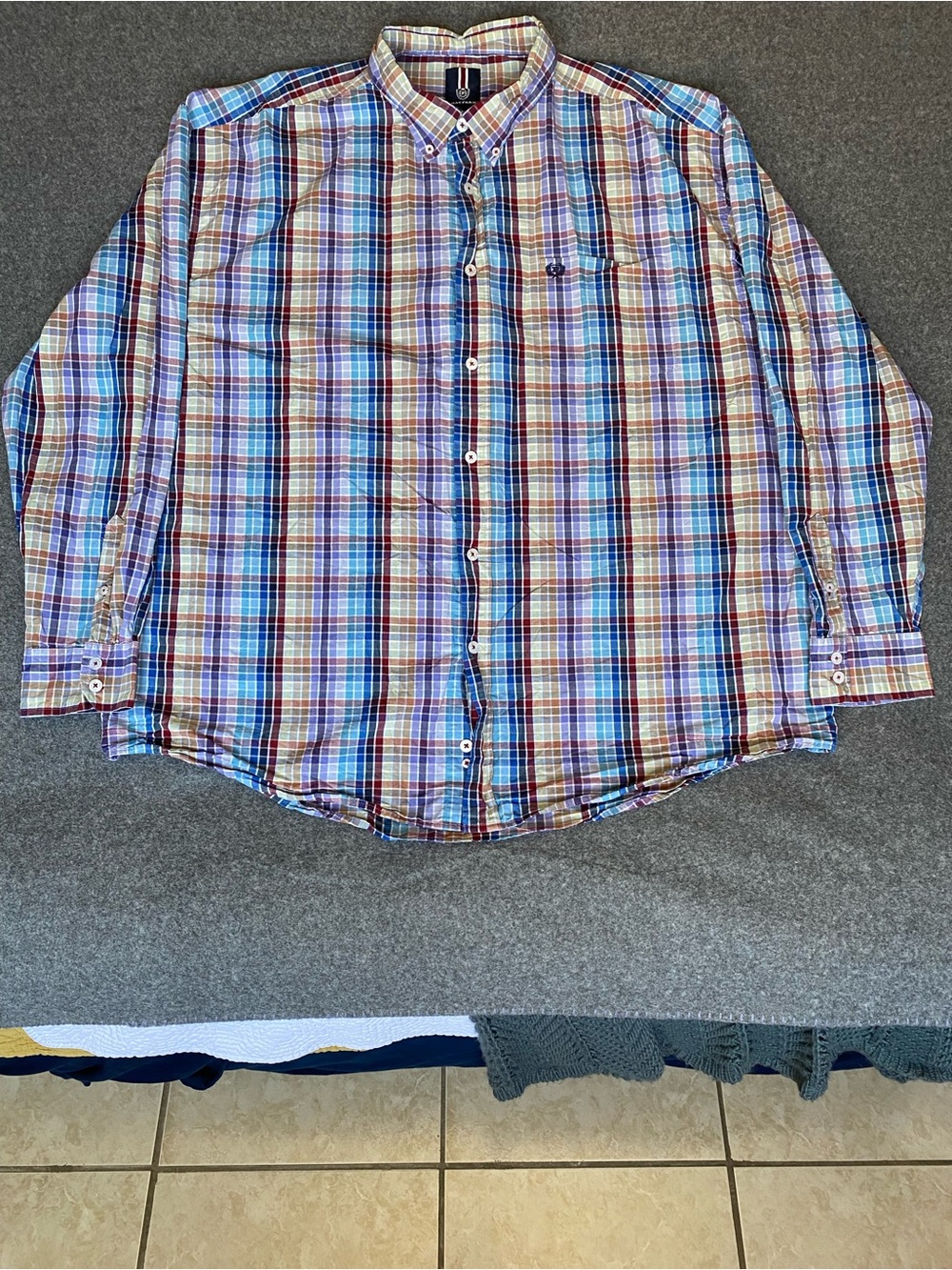 PHATFARM Men's Plaid Button-Down Shirt 4X Multicolor Eclectic Grandpa 90s Grunge